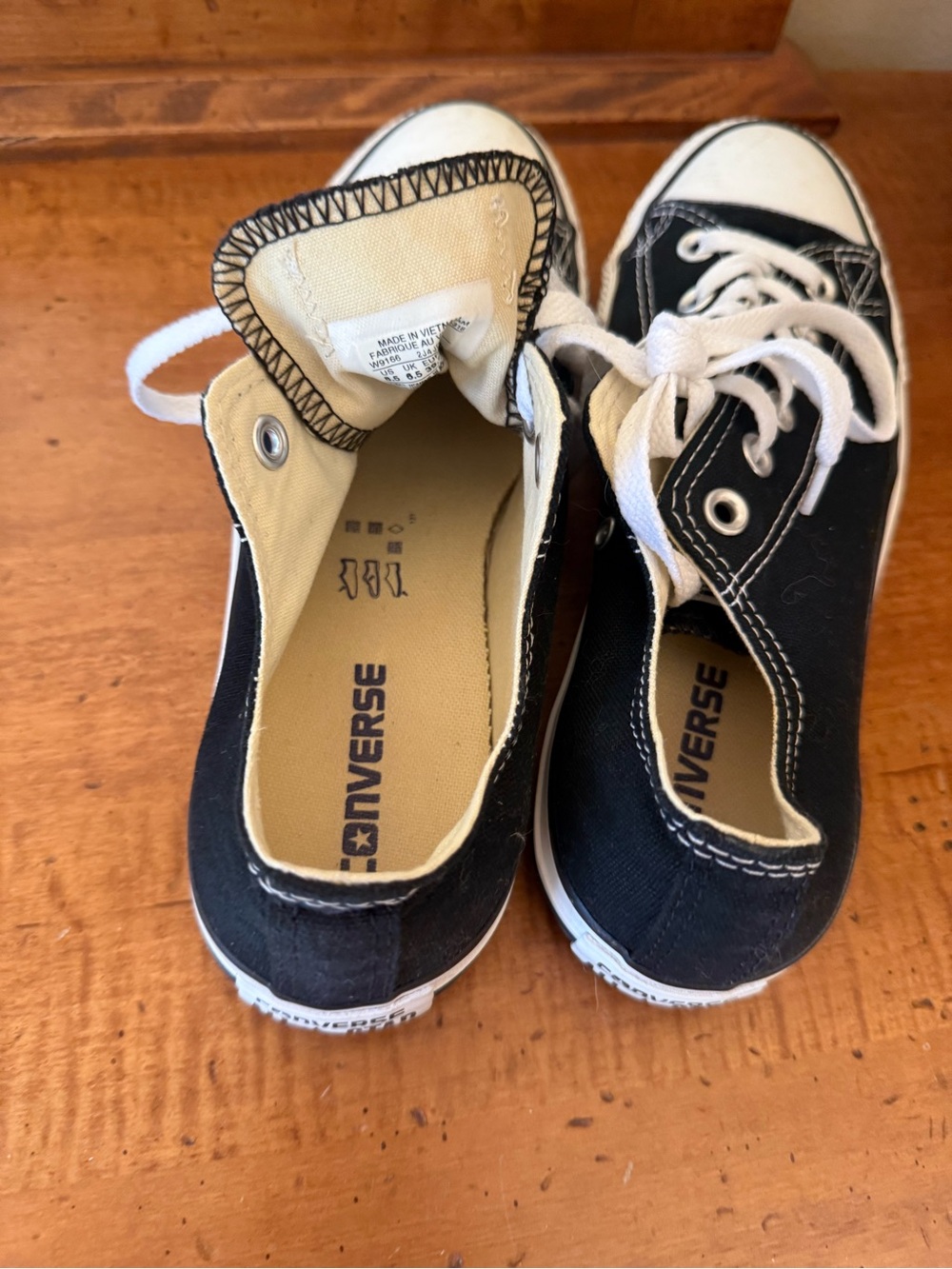 Converse Black and White Low-Top Canvas Sneakers - Picture 2 of 4